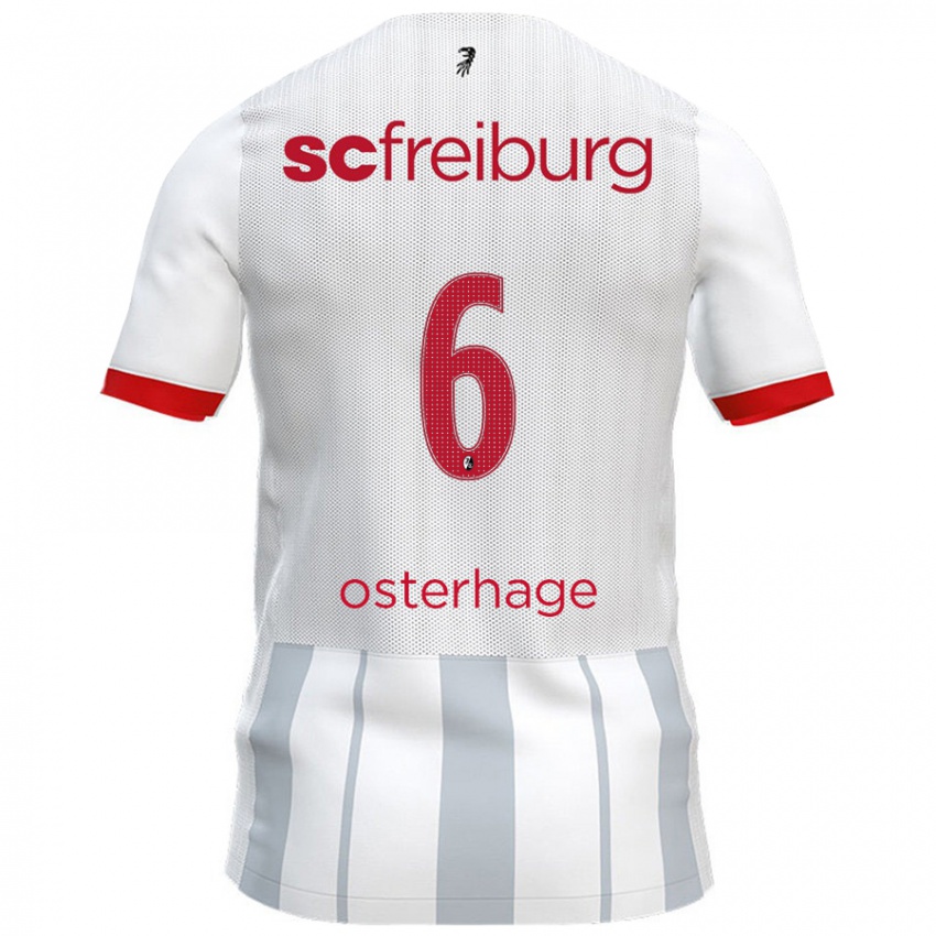 Kinder Patrick Osterhage #6 Weiß Grau Auswärtstrikot Trikot 2024/25 T-Shirt Österreich