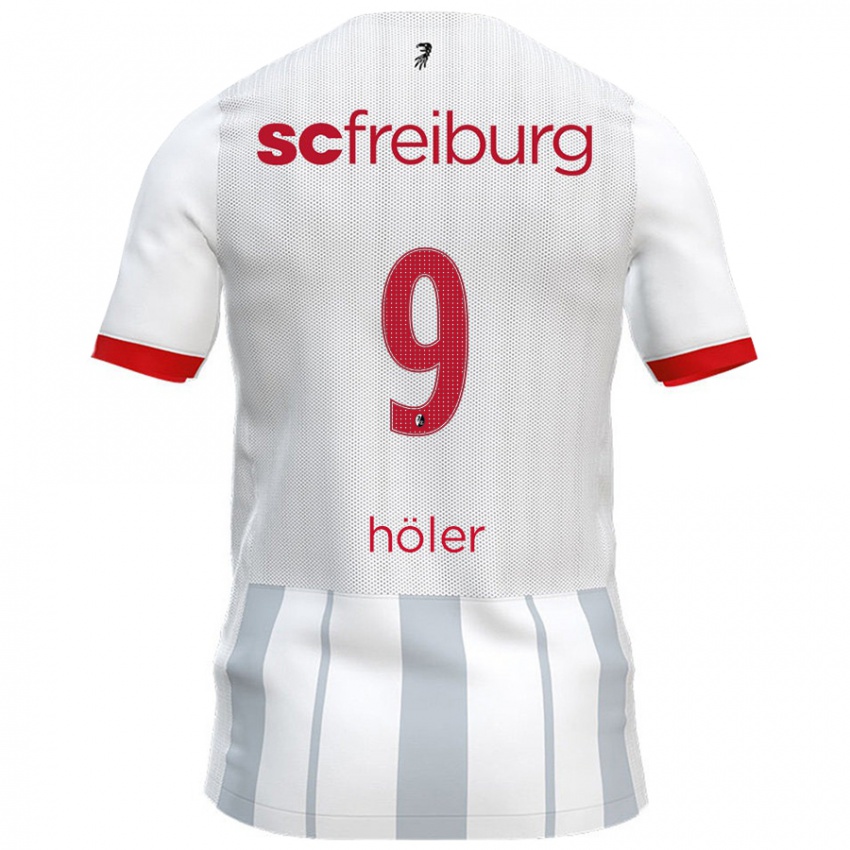 Kinder Lucas Höler #9 Weiß Grau Auswärtstrikot Trikot 2024/25 T-Shirt Österreich