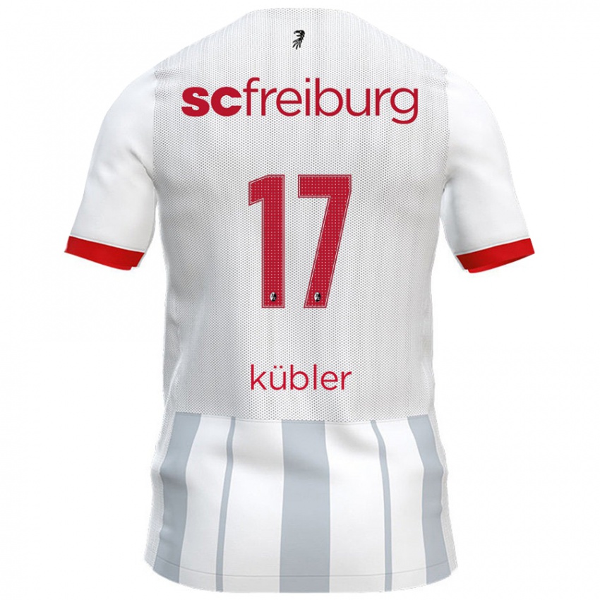 Kinder Lukas Kübler #17 Weiß Grau Auswärtstrikot Trikot 2024/25 T-Shirt Österreich