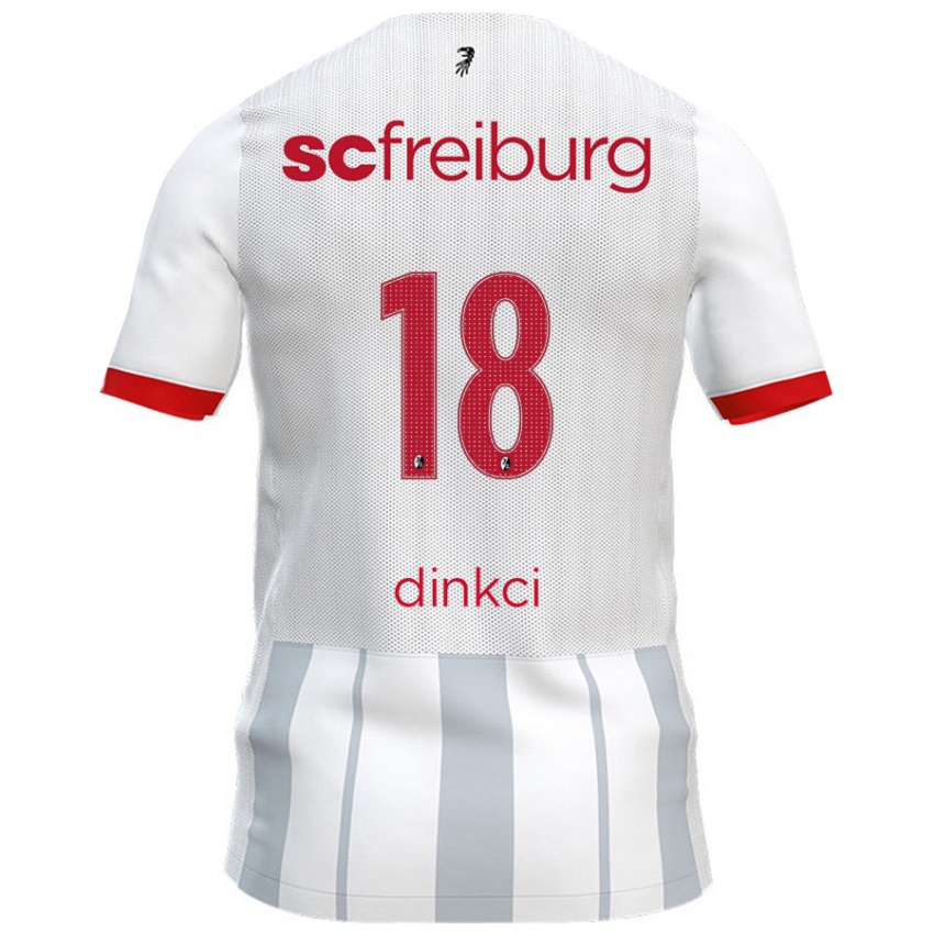 Kinder Eren Dinkci #18 Weiß Grau Auswärtstrikot Trikot 2024/25 T-Shirt Österreich