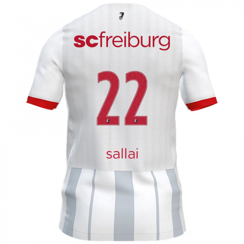 Kinder Roland Sallai #22 Weiß Grau Auswärtstrikot Trikot 2024/25 T-Shirt Österreich