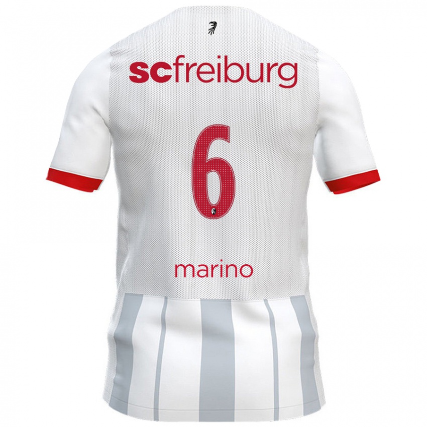 Kinder Luca Marino #6 Weiß Grau Auswärtstrikot Trikot 2024/25 T-Shirt Österreich