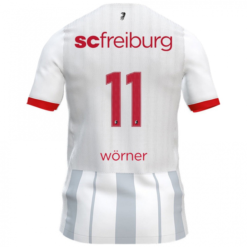 Kinder Marco Wörner #11 Weiß Grau Auswärtstrikot Trikot 2024/25 T-Shirt Österreich