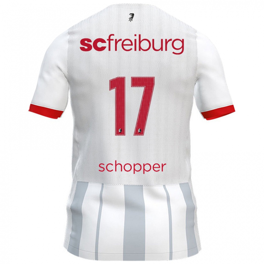 Kinder David Schopper #17 Weiß Grau Auswärtstrikot Trikot 2024/25 T-Shirt Österreich