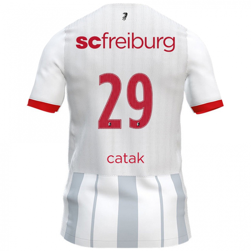 Kinder Leon Catak #29 Weiß Grau Auswärtstrikot Trikot 2024/25 T-Shirt Österreich