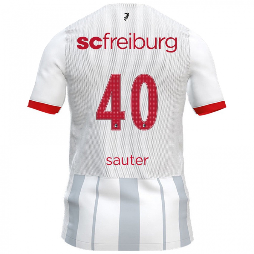 Kinder Niklas Sauter #40 Weiß Grau Auswärtstrikot Trikot 2024/25 T-Shirt Österreich