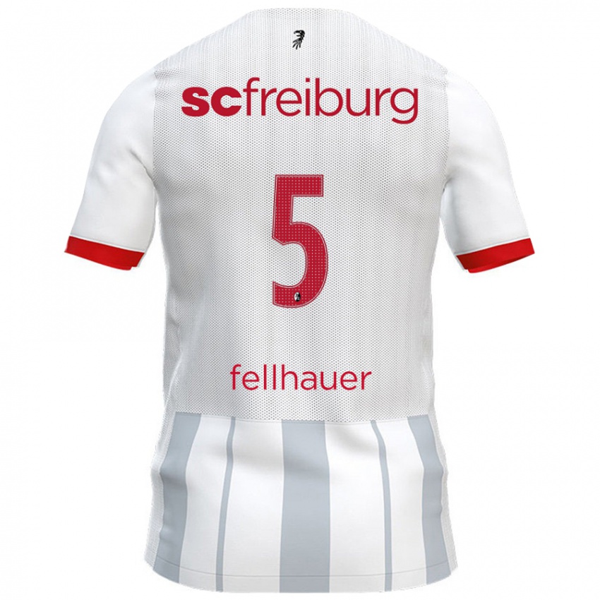 Kinder Kim Fellhauer #5 Weiß Grau Auswärtstrikot Trikot 2024/25 T-Shirt Österreich