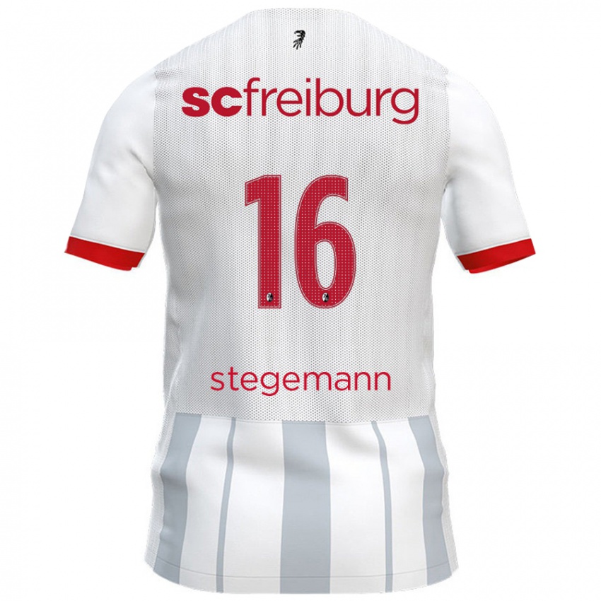 Kinder Greta Stegemann #16 Weiß Grau Auswärtstrikot Trikot 2024/25 T-Shirt Österreich