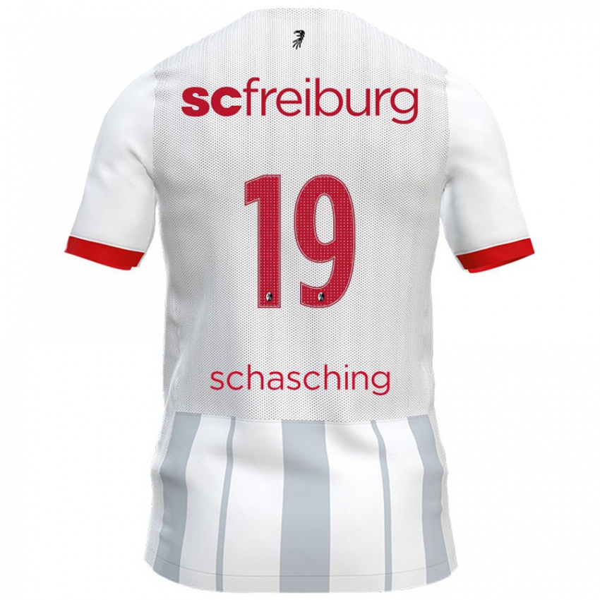 Kinder Annabel Schasching #19 Weiß Grau Auswärtstrikot Trikot 2024/25 T-Shirt Österreich