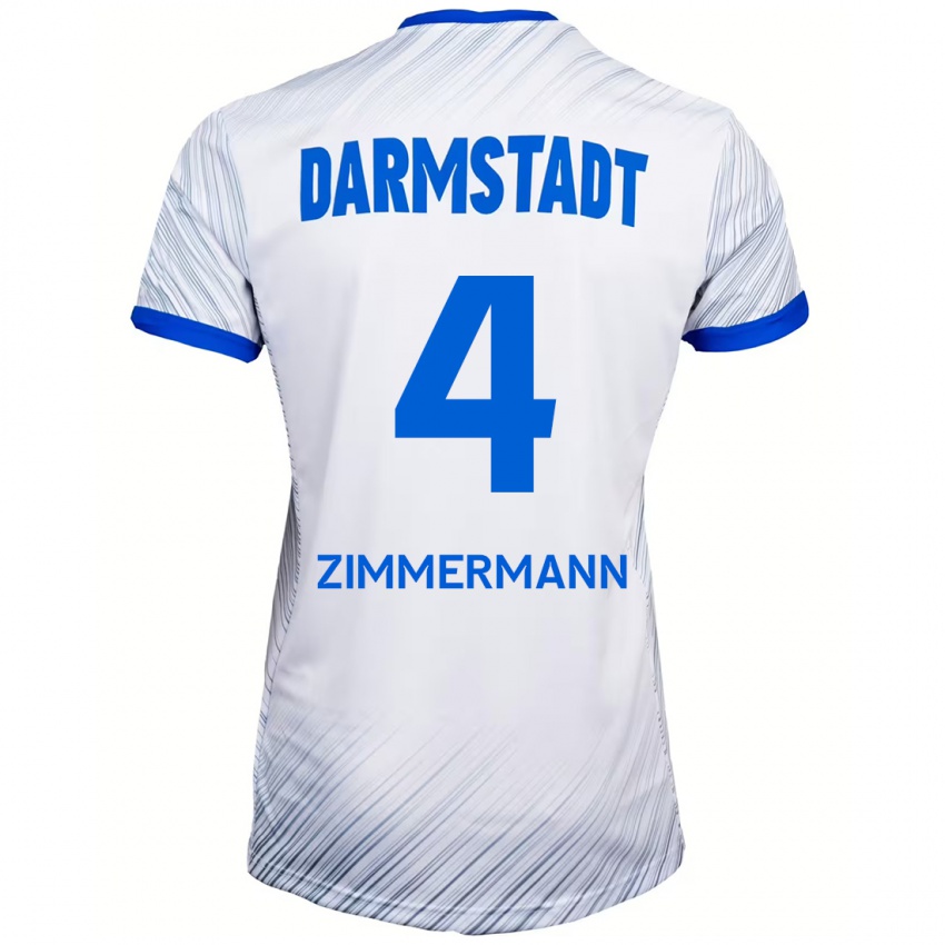 Kinder Christoph Zimmermann #4 Weiß Blau Auswärtstrikot Trikot 2024/25 T-Shirt Österreich