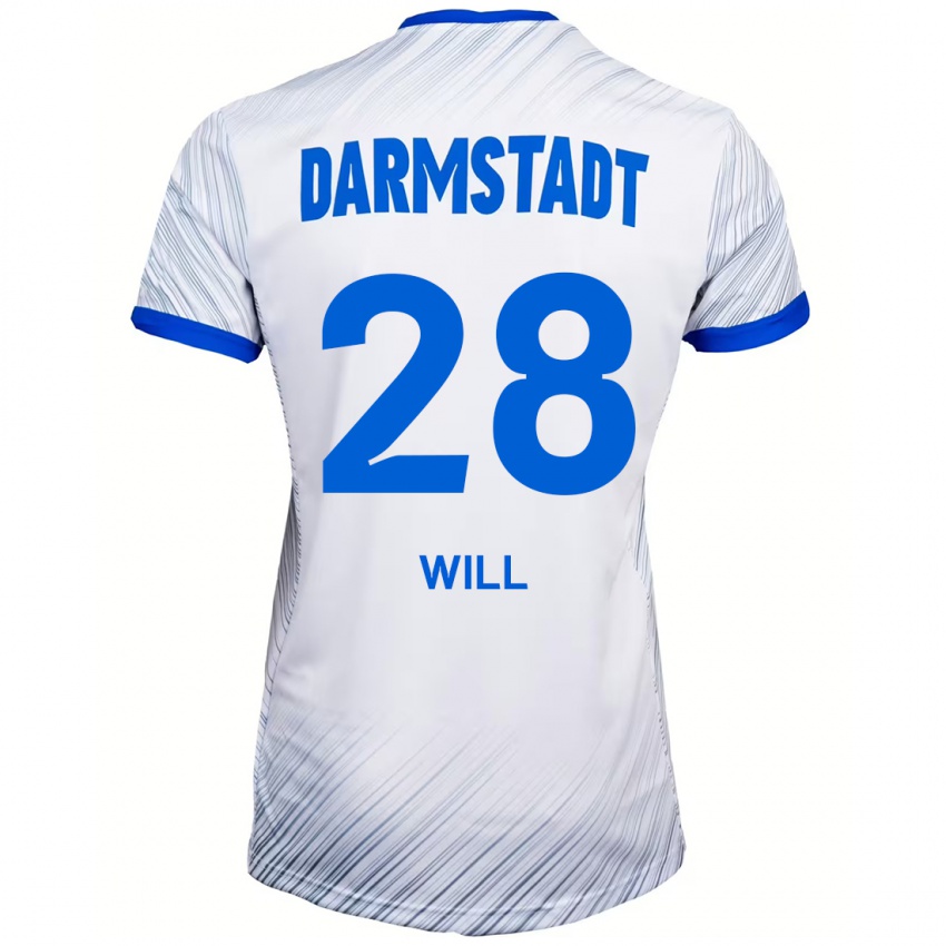 Kinder Paul Will #28 Weiß Blau Auswärtstrikot Trikot 2024/25 T-Shirt Österreich