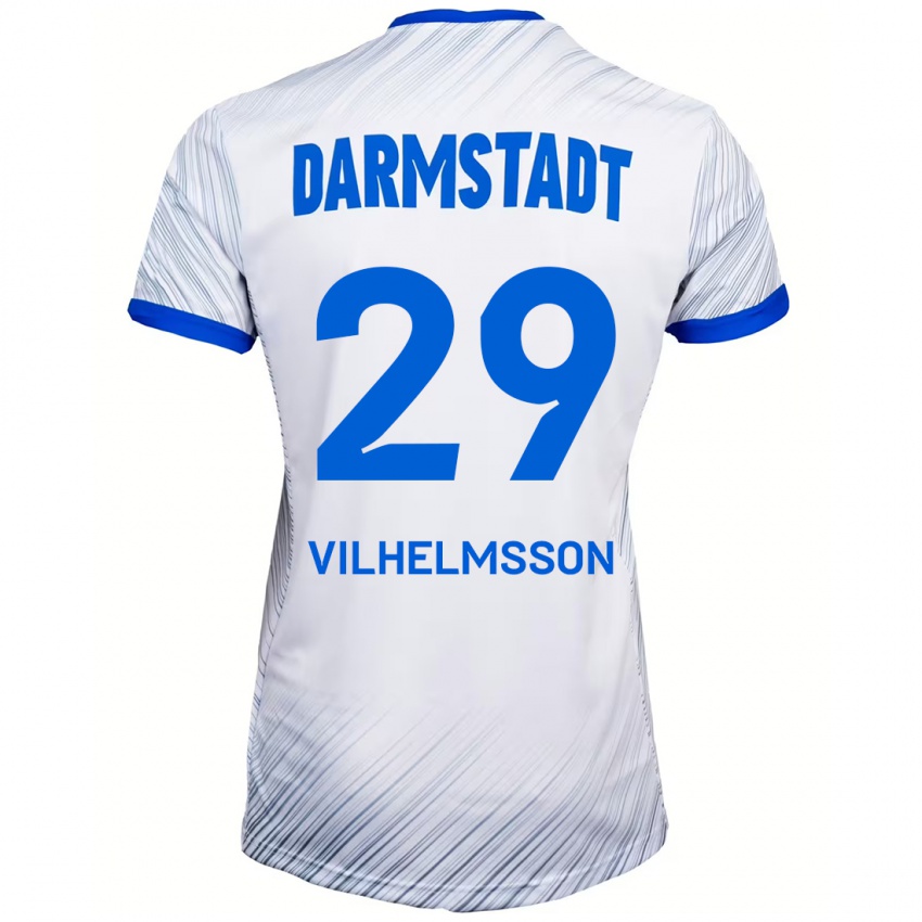 Kinder Oscar Vilhelmsson #29 Weiß Blau Auswärtstrikot Trikot 2024/25 T-Shirt Österreich