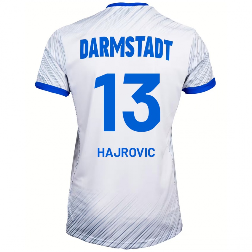 Kinder Vahid Hajrovic #13 Weiß Blau Auswärtstrikot Trikot 2024/25 T-Shirt Österreich