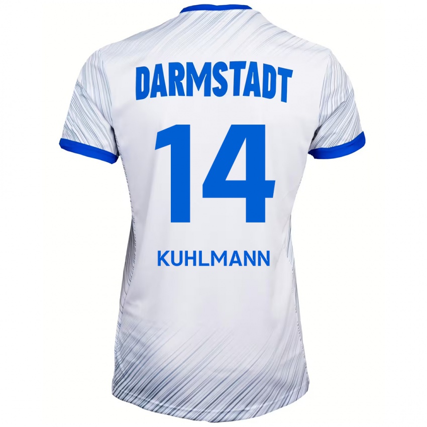 Kinder Marcel Kuhlmann #14 Weiß Blau Auswärtstrikot Trikot 2024/25 T-Shirt Österreich