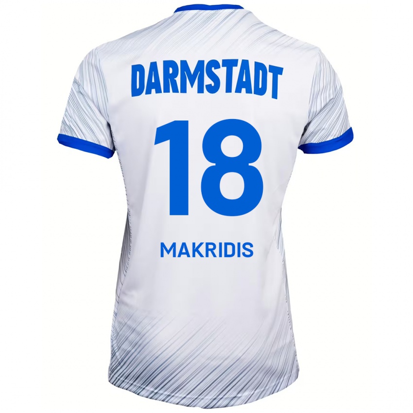 Kinder Georgios Makridis #18 Weiß Blau Auswärtstrikot Trikot 2024/25 T-Shirt Österreich