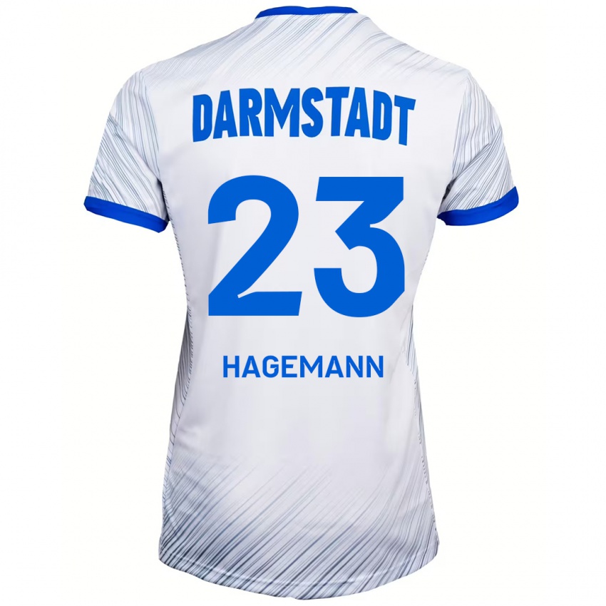 Kinder Emil Hagemann #23 Weiß Blau Auswärtstrikot Trikot 2024/25 T-Shirt Österreich