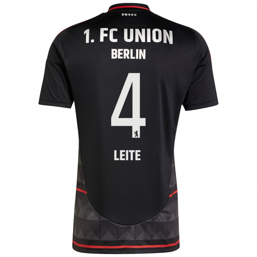 Kinder Diogo Leite #4 Schwarz Auswärtstrikot Trikot 2024/25 T-Shirt Österreich