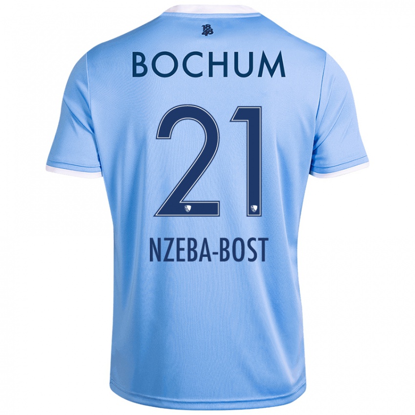 Kinder Jan Nzeba-Bost #21 Himmelblau Auswärtstrikot Trikot 2024/25 T-Shirt Österreich