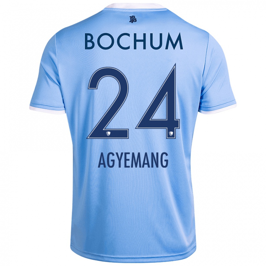 Kinder Donovan Agyemang #24 Himmelblau Auswärtstrikot Trikot 2024/25 T-Shirt Österreich