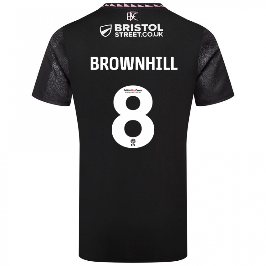 Kinder Josh Brownhill #8 Schwarz Auswärtstrikot Trikot 2024/25 T-Shirt Österreich