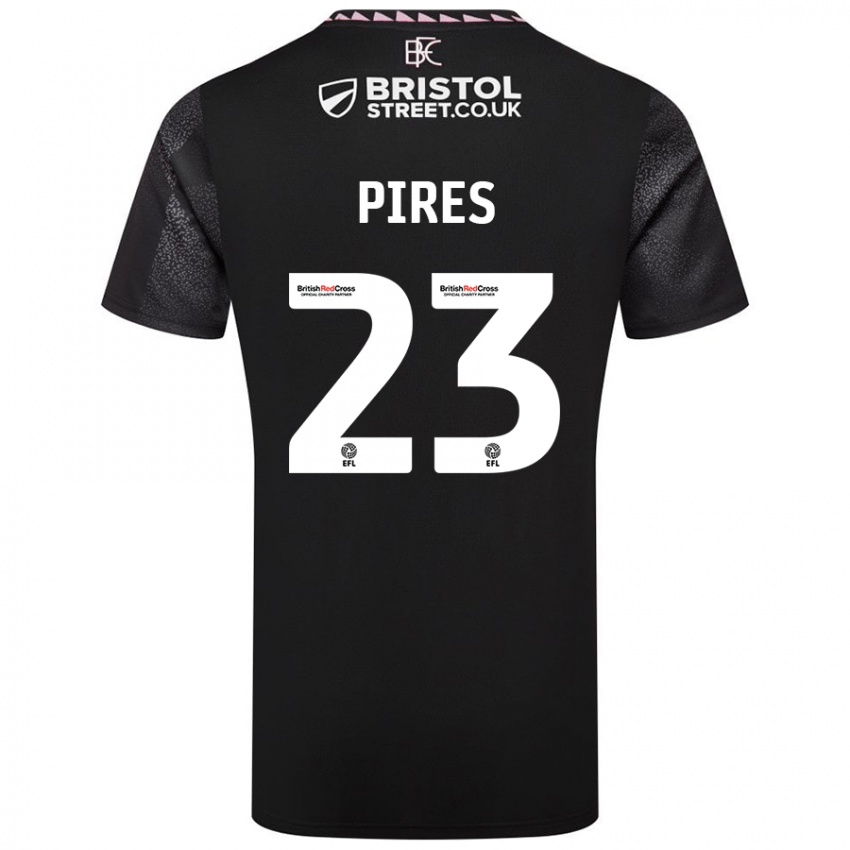 Kinder Lucas Pires #23 Schwarz Auswärtstrikot Trikot 2024/25 T-Shirt Österreich