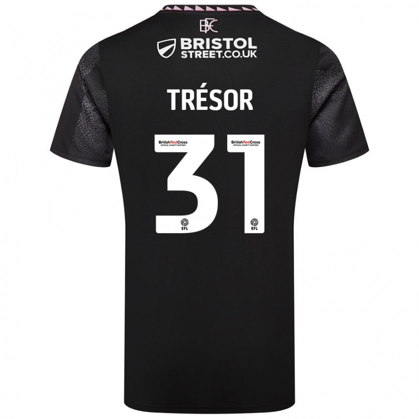 Kinder Mike Trésor #31 Schwarz Auswärtstrikot Trikot 2024/25 T-Shirt Österreich