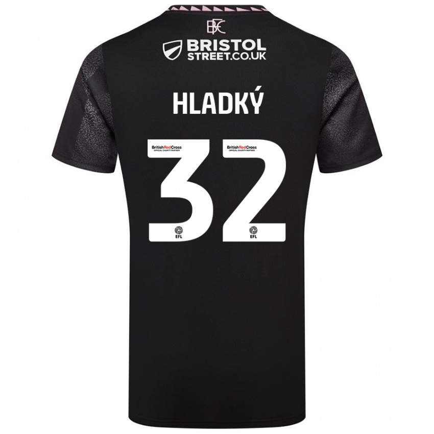 Kinder Vaclav Hladky #32 Schwarz Auswärtstrikot Trikot 2024/25 T-Shirt Österreich