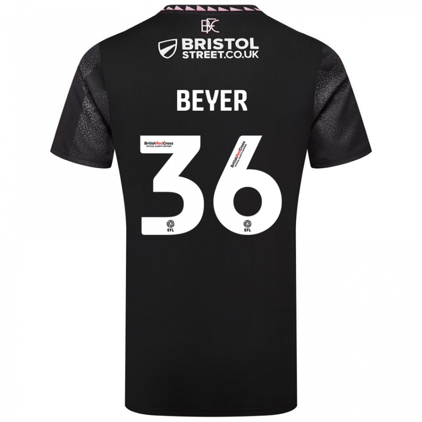 Kinder Jordan Beyer #36 Schwarz Auswärtstrikot Trikot 2024/25 T-Shirt Österreich