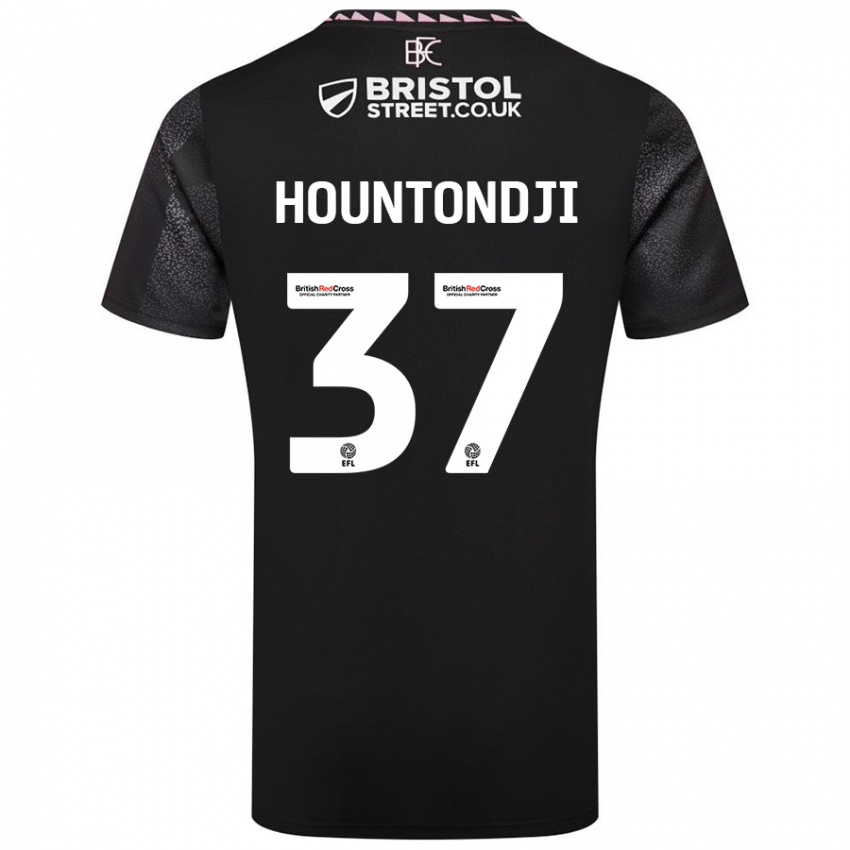 Kinder Andreas Hountondji #37 Schwarz Auswärtstrikot Trikot 2024/25 T-Shirt Österreich