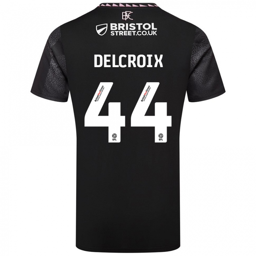 Kinder Hannes Delcroix #44 Schwarz Auswärtstrikot Trikot 2024/25 T-Shirt Österreich