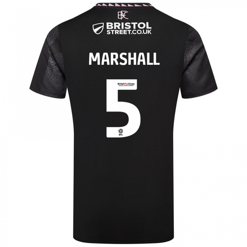 Kinder Georgia Marshall #5 Schwarz Auswärtstrikot Trikot 2024/25 T-Shirt Österreich