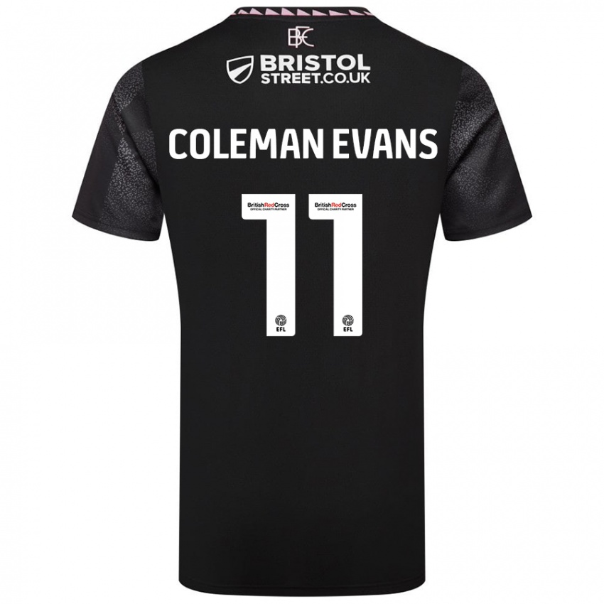 Kinder Amaya Coleman-Evans #11 Schwarz Auswärtstrikot Trikot 2024/25 T-Shirt Österreich