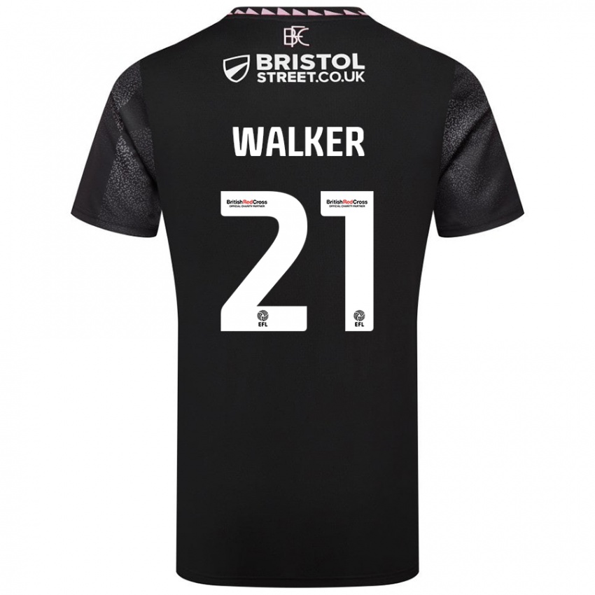 Kinder Claudia Walker #21 Schwarz Auswärtstrikot Trikot 2024/25 T-Shirt Österreich