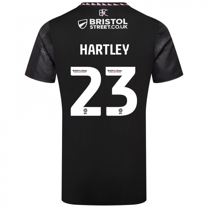 Kinder Naomi Hartley #23 Schwarz Auswärtstrikot Trikot 2024/25 T-Shirt Österreich