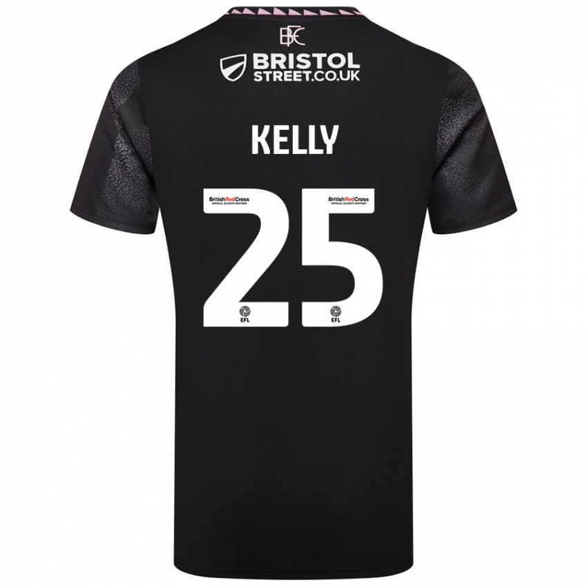 Kinder Aimee Kelly #25 Schwarz Auswärtstrikot Trikot 2024/25 T-Shirt Österreich