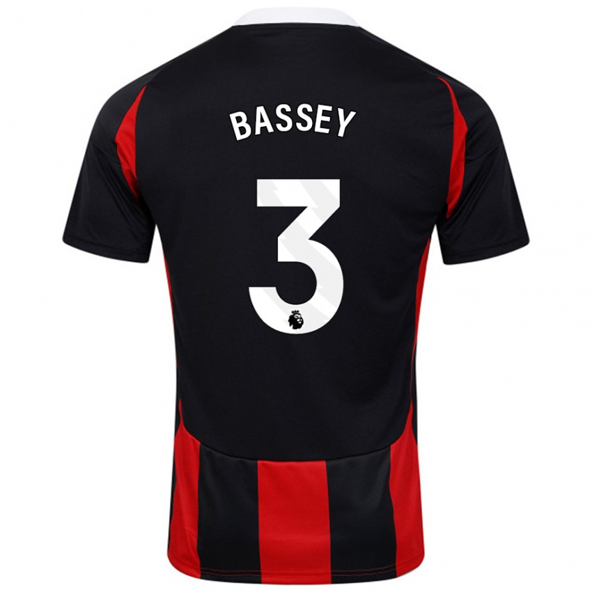 Kinder Calvin Bassey #3 Schwarz Rot Auswärtstrikot Trikot 2024/25 T-Shirt Österreich