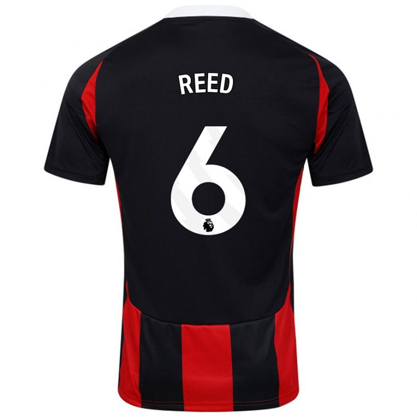 Kinder Harrison Reed #6 Schwarz Rot Auswärtstrikot Trikot 2024/25 T-Shirt Österreich