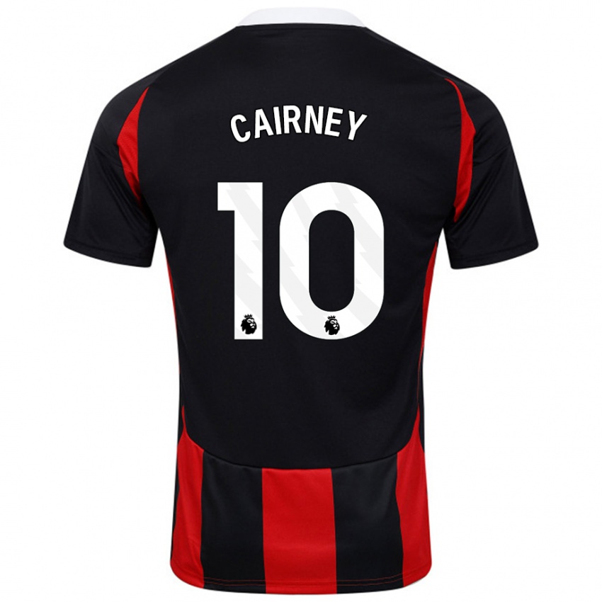 Kinder Tom Cairney #10 Schwarz Rot Auswärtstrikot Trikot 2024/25 T-Shirt Österreich