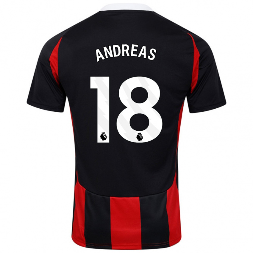 Kinder Andreas Pereira #18 Schwarz Rot Auswärtstrikot Trikot 2024/25 T-Shirt Österreich