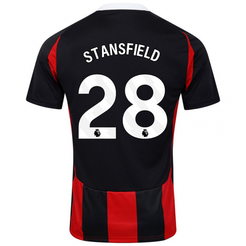 Kinder Jay Stansfield #28 Schwarz Rot Auswärtstrikot Trikot 2024/25 T-Shirt Österreich