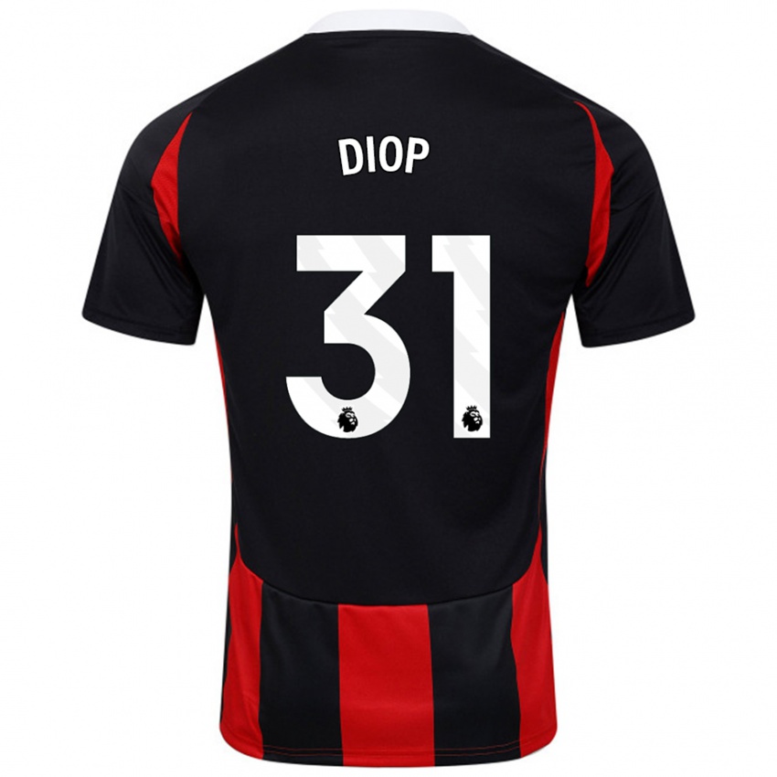 Kinder Issa Diop #31 Schwarz Rot Auswärtstrikot Trikot 2024/25 T-Shirt Österreich