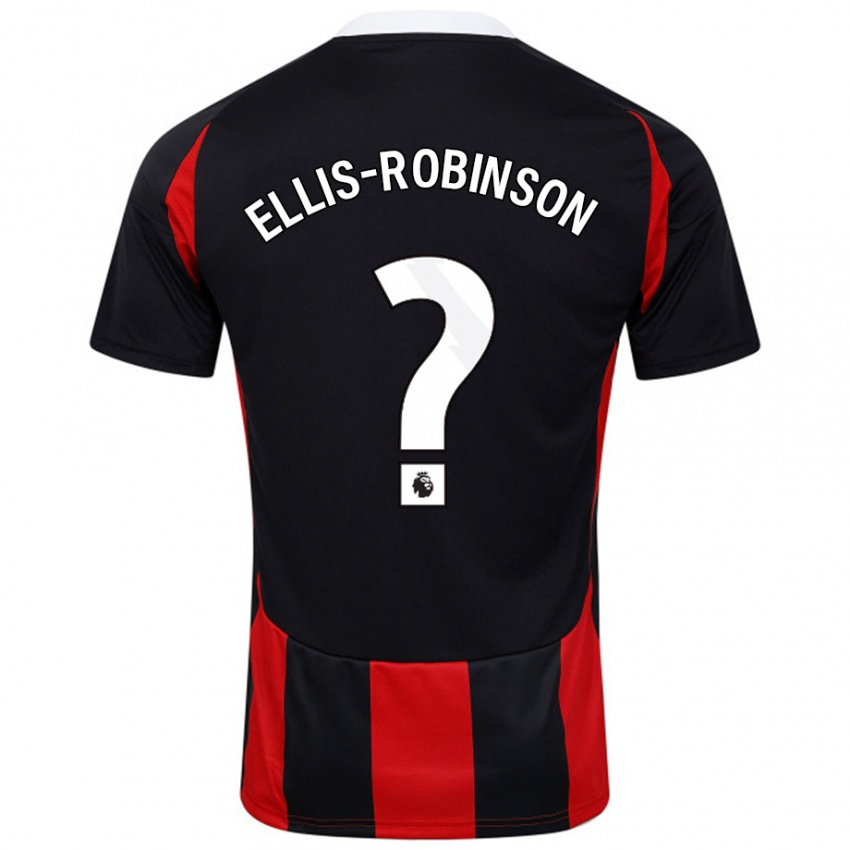 Kinder Eddie Ellis-Robinson #0 Schwarz Rot Auswärtstrikot Trikot 2024/25 T-Shirt Österreich