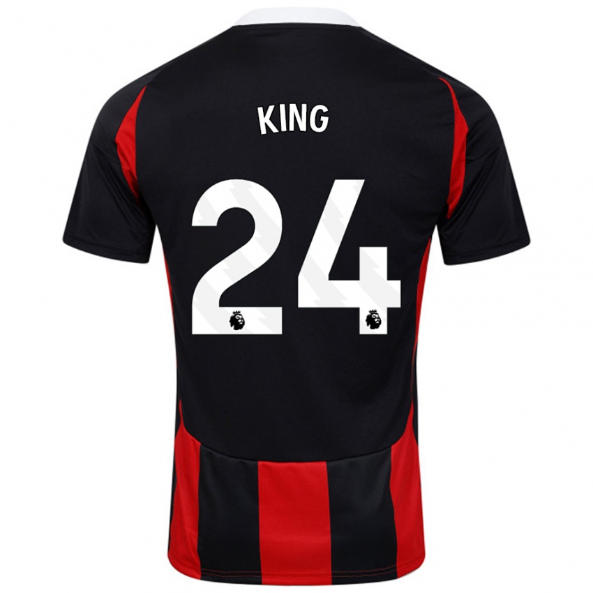 Kinder Joshua King #24 Schwarz Rot Auswärtstrikot Trikot 2024/25 T-Shirt Österreich