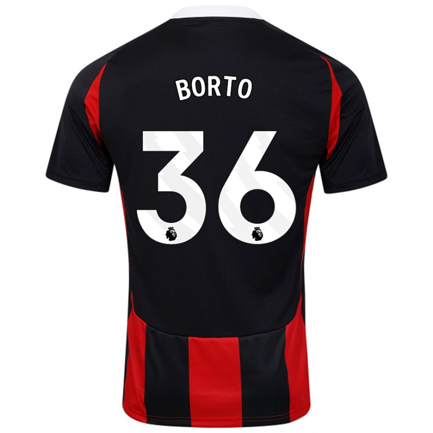 Kinder Alex Borto #36 Schwarz Rot Auswärtstrikot Trikot 2024/25 T-Shirt Österreich