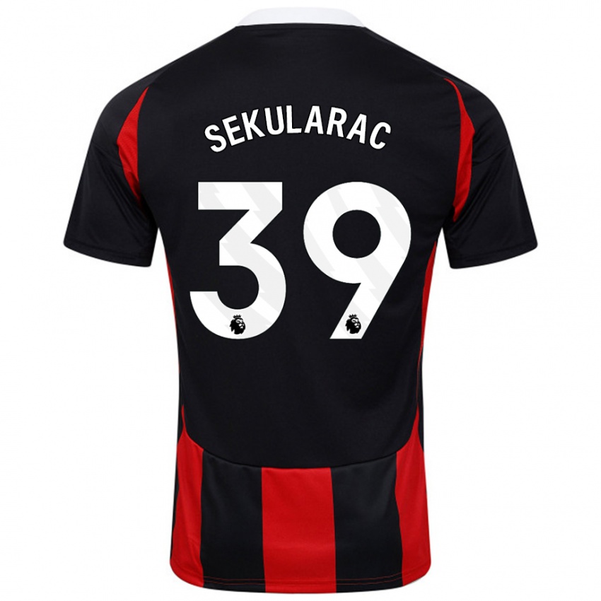 Kinder Kristian Sekularac #39 Schwarz Rot Auswärtstrikot Trikot 2024/25 T-Shirt Österreich