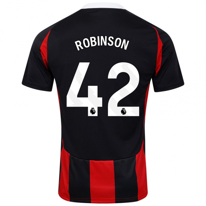 Kinder Charlie Robinson #42 Schwarz Rot Auswärtstrikot Trikot 2024/25 T-Shirt Österreich