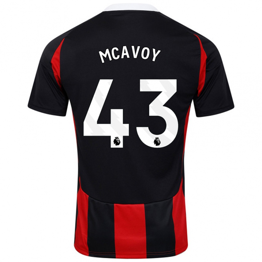 Kinder Connor Mcavoy #43 Schwarz Rot Auswärtstrikot Trikot 2024/25 T-Shirt Österreich