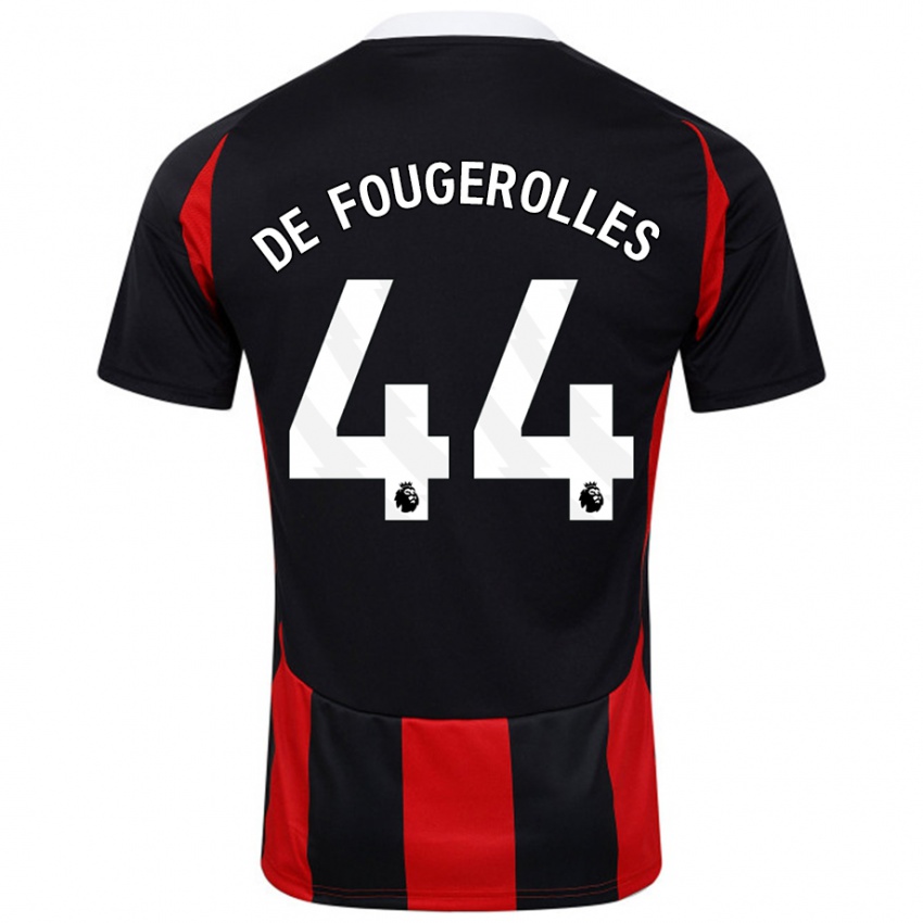 Kinder Luc De Fougerolles #44 Schwarz Rot Auswärtstrikot Trikot 2024/25 T-Shirt Österreich