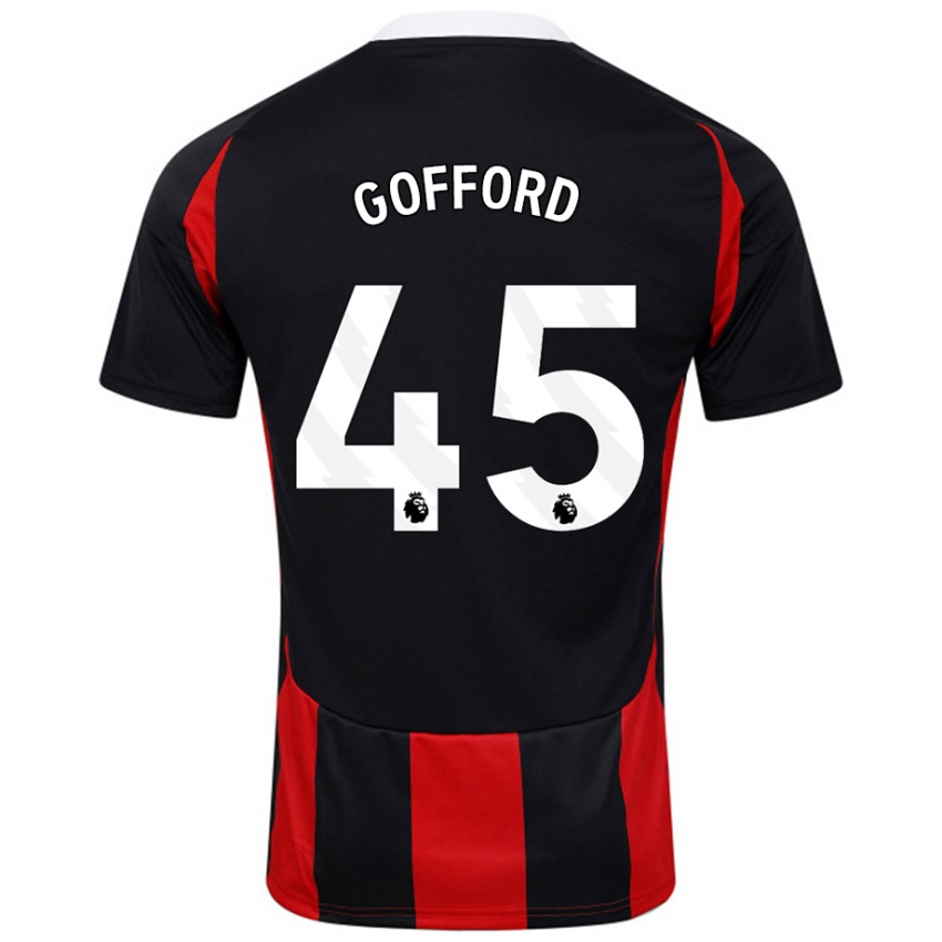 Kinder Oliver Gofford #45 Schwarz Rot Auswärtstrikot Trikot 2024/25 T-Shirt Österreich