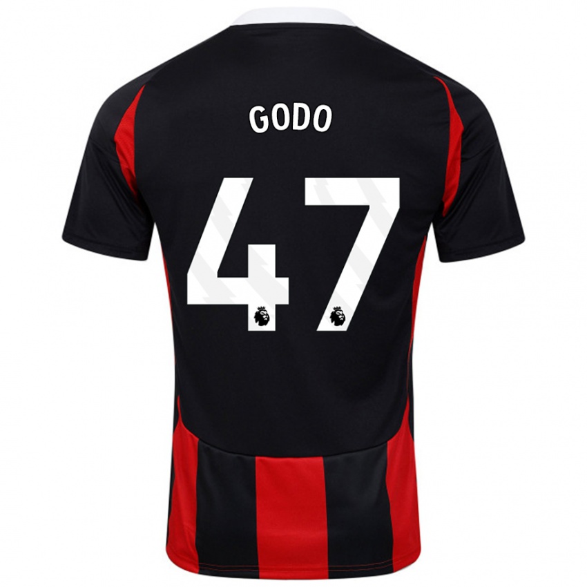 Kinder Martial Godo #47 Schwarz Rot Auswärtstrikot Trikot 2024/25 T-Shirt Österreich